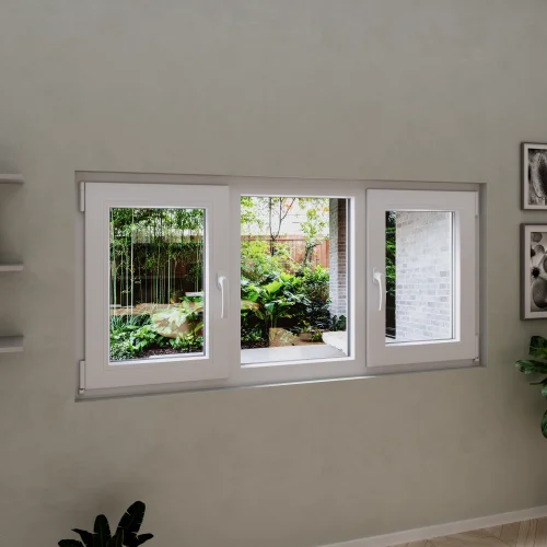 Tilt and Turn uPVC Triple Casement Window 62"x30"