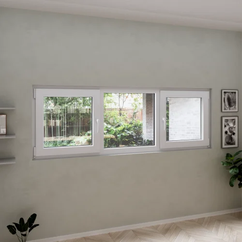 Tilt and Turn uPVC Triple Casement Window 96"x34"