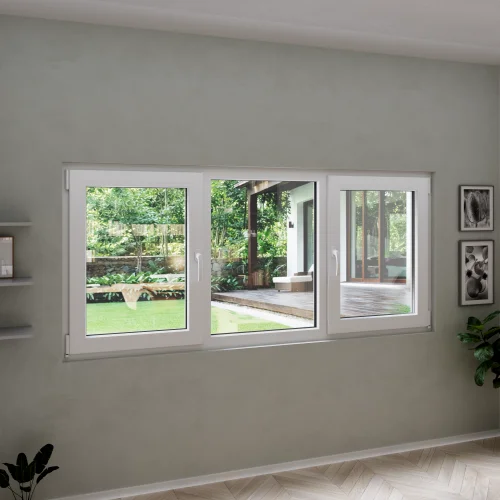 Tilt and Turn uPVC Triple Casement Window 82"x36"