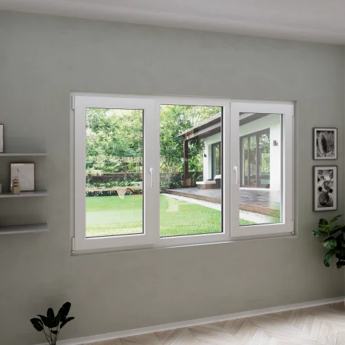 Tilt and Turn uPVC Triple Casement Window 92"x56"