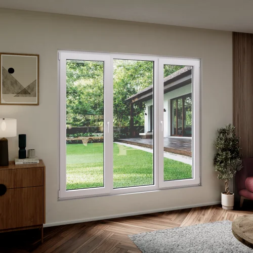 Tilt and Turn uPVC Triple Casement Window 90"x80"