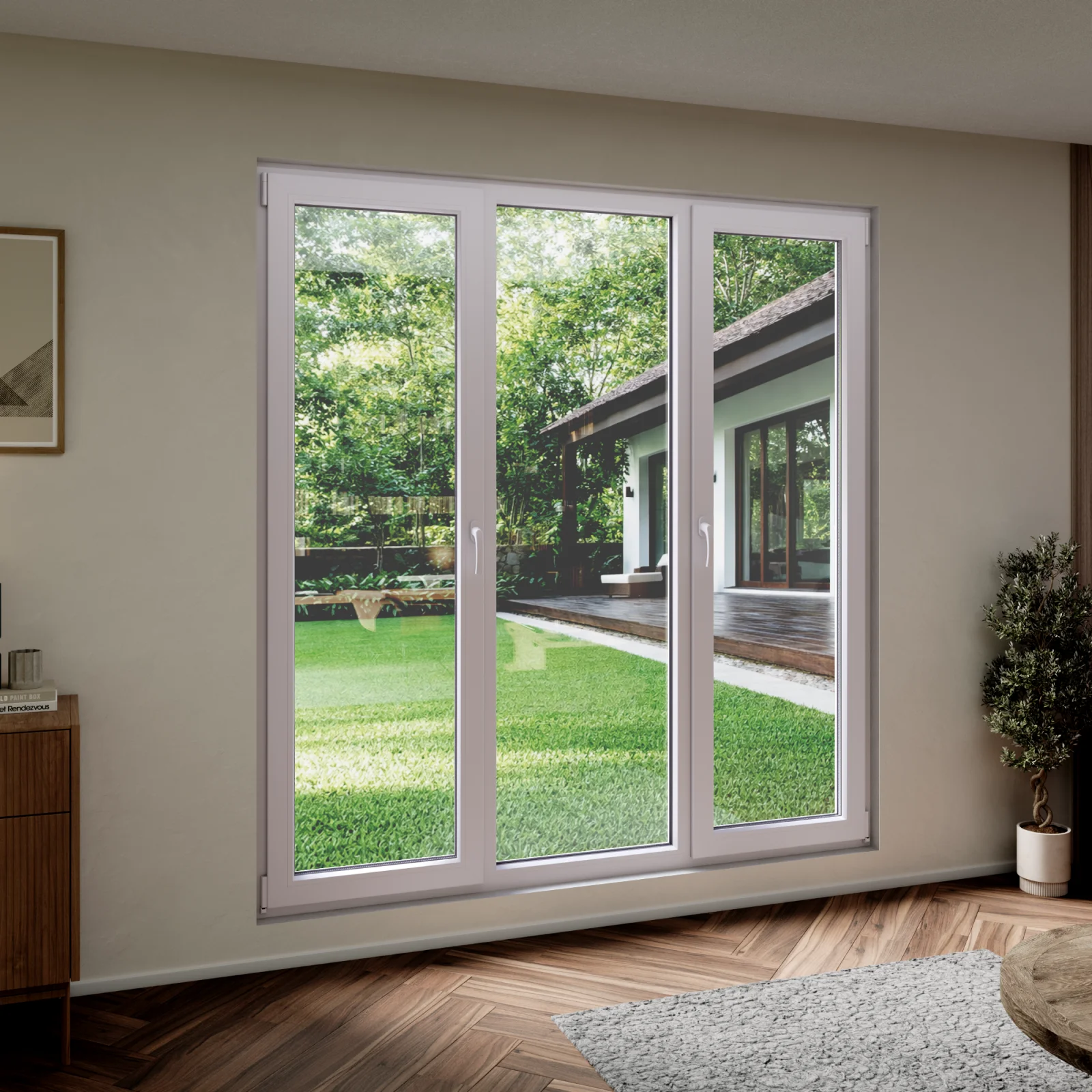uPVC Triple Window 72x84 - 2 Casements + Picture Center - Egress ...