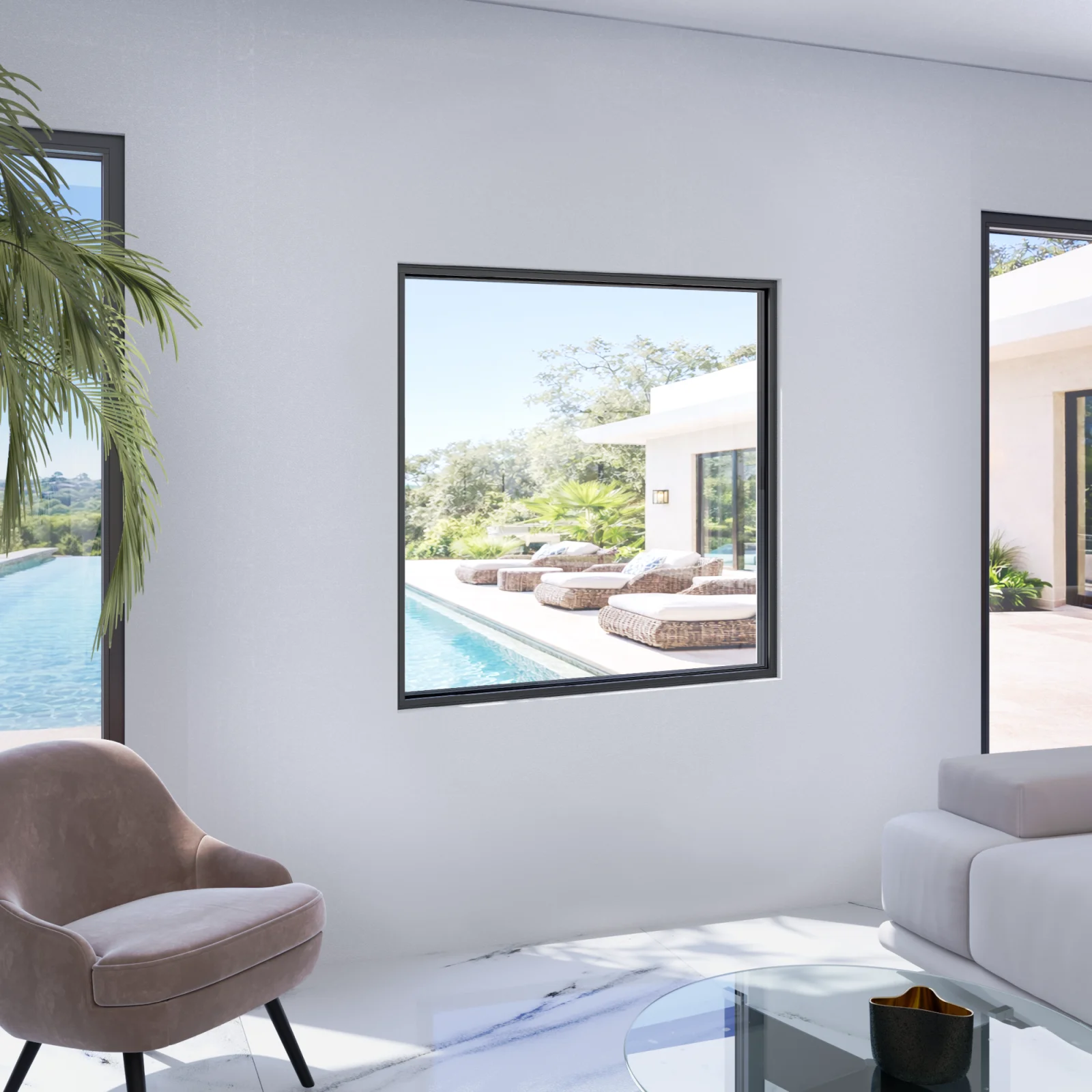 Steel Picture Window 44x46 - Ultra-Slim European Fixed Window - DiVetro