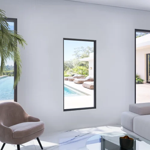 Single Fixed Steel Window 32×64"