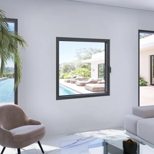 Tilt and Turn Single Casement Steel Window 44x44"