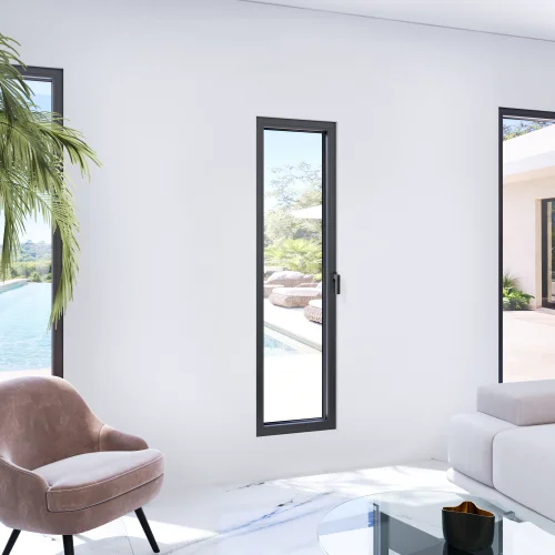 Tilt and Turn Single Casement Steel Window 26x74"