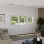 Aluminum Triple Window 96x36" - 2 Casements + Picture Center — thumbnail 1