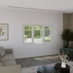 Aluminum Triple Window 64x44" - 2 Casements + Picture Center — thumbnail 1