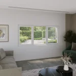 Aluminum Triple Window 96x50" - 2 Casements + Picture Center — thumbnail 1