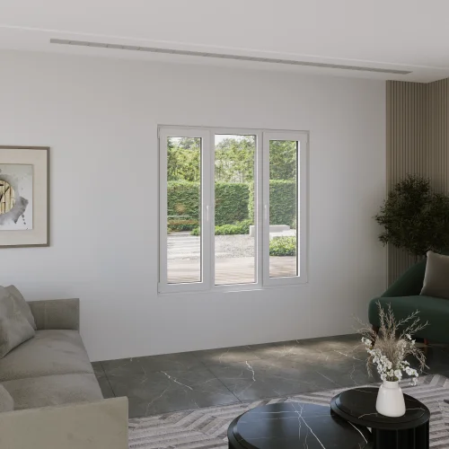 Aluminum Triple Window 62x60" - 2 Casements + Picture Center