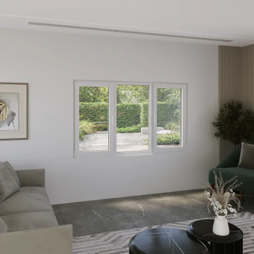 Aluminum Triple Window 78x60" - 2 Casements + Picture Center