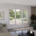 Aluminum Triple Window 94x68" - 2 Casements + Picture Center — thumbnail 1