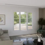 Aluminum Triple Window 76x72" - 2 Casements + Picture Center — thumbnail 1