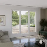Aluminum Triple Window 94x80" - 2 Casements + Picture Center — thumbnail 1