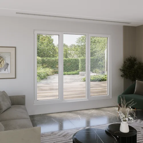 Aluminum Triple Window 78x84" - 2 Casements + Picture Center