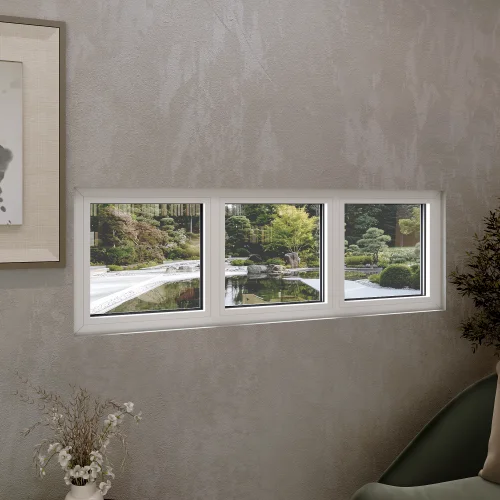 Aluminum Triple Picture Window 60x22" - Three Fixed Panels