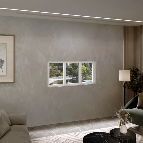 Aluminum Triple Picture Window 66x32" - Three Fixed Panels