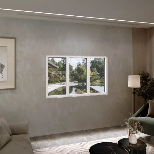 Aluminum Triple Picture Window 72x40" - Three Fixed Panels