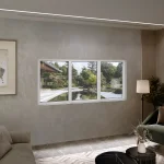 Aluminum Triple Picture Window 92x42" - Three Fixed Panels — thumbnail 1