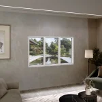 Aluminum Triple Picture Window 82x54" - Three Fixed Panels — thumbnail 1