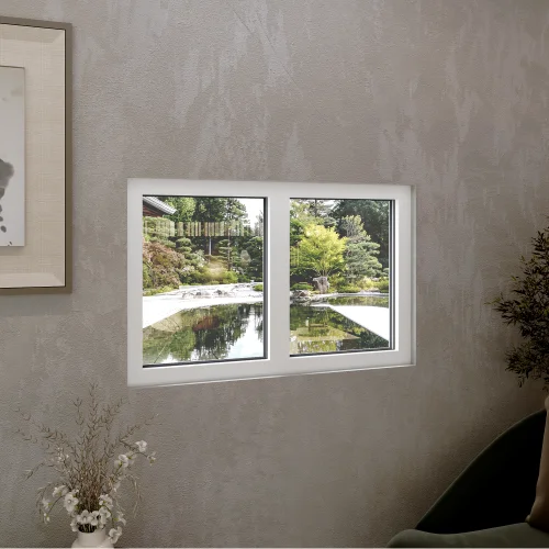 Aluminum Double Picture Window 46x26" - Two Fixed Panels