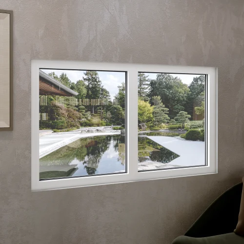 Aluminum Double Picture Window 58x36" - Two Fixed Panels
