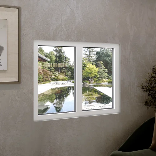 Aluminum Double Picture Window 46x40" - Two Fixed Panels