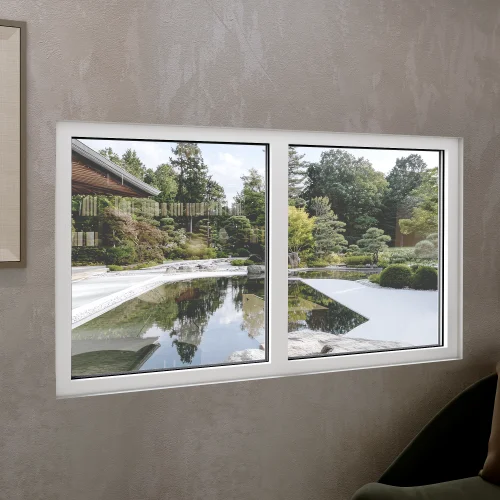 Aluminum Double Picture Window 70x52" - Two Fixed Panels