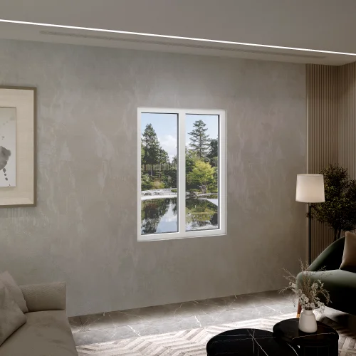 Aluminum Double Picture Window 48x56" - Two Fixed Panels