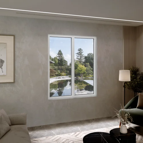 Aluminum Double Picture Window 54x74" - Two Fixed Panels