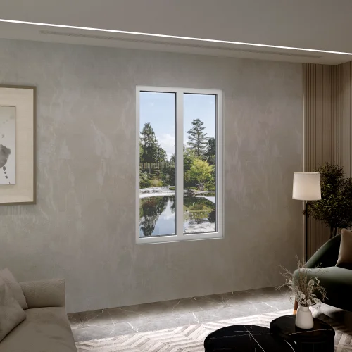 Aluminum Double Picture Window 48x78" - Two Fixed Panels