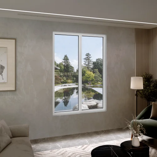 Aluminum Double Picture Window 62x80" - Two Fixed Panels