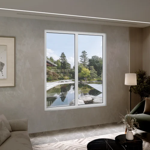 Aluminum Double Picture Window 72x84" - Two Fixed Panels