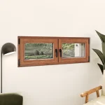 Oak Wood Double Casement Window 50x20" - Both Sashes Tilt & Turn — thumbnail 1