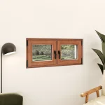Oak Wood Double Casement Window 46x22" - Both Sashes Tilt & Turn — thumbnail 1