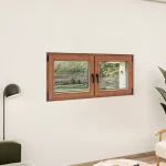 Oak Wood Double Casement Window 66x32" - Both Sashes Tilt & Turn — thumbnail 1