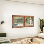 Oak Wood Double Casement Window 70x36" - Both Sashes Tilt & Turn — thumbnail 1