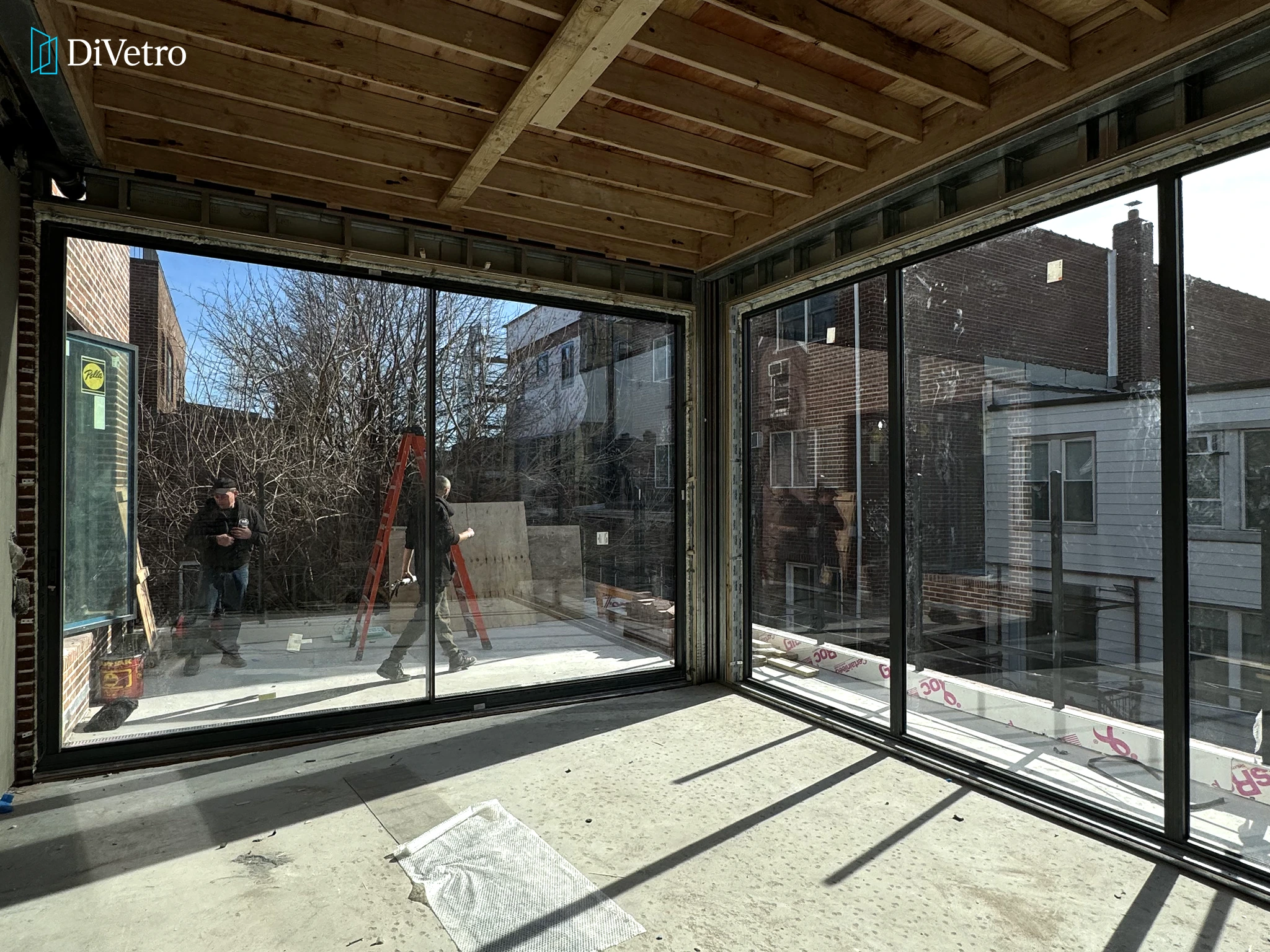 Real project — aluminum Corvision sliding door system installation