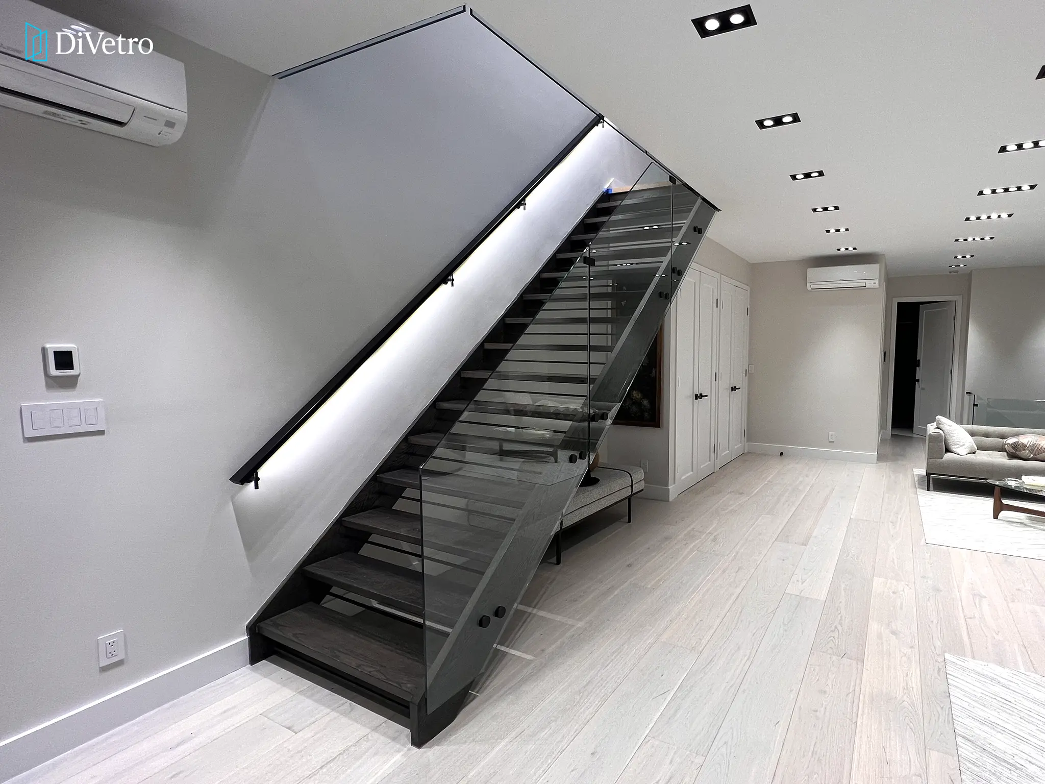 Real project — frameless glass stair railings installation